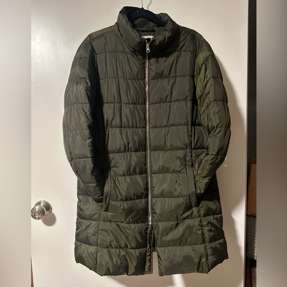 LOFT Women's Olive Puffer Coat